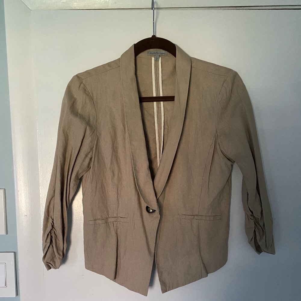 Charlotte Russe button front jacket with scrunched 3/4 sleeve